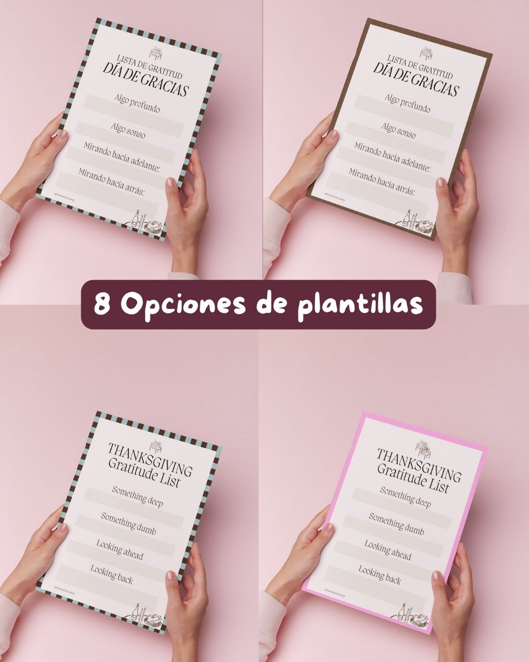 Juego de cartas y Lista de Gratitud | Plantilla de Thanksgiving